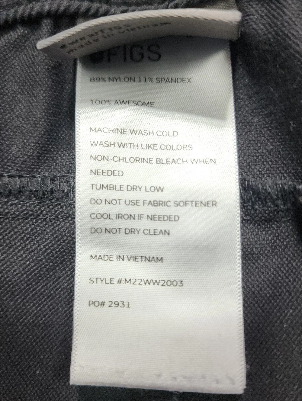 FIGS Pro XXL Black Scrub Pants Drawstring Stretch Medical Uniform